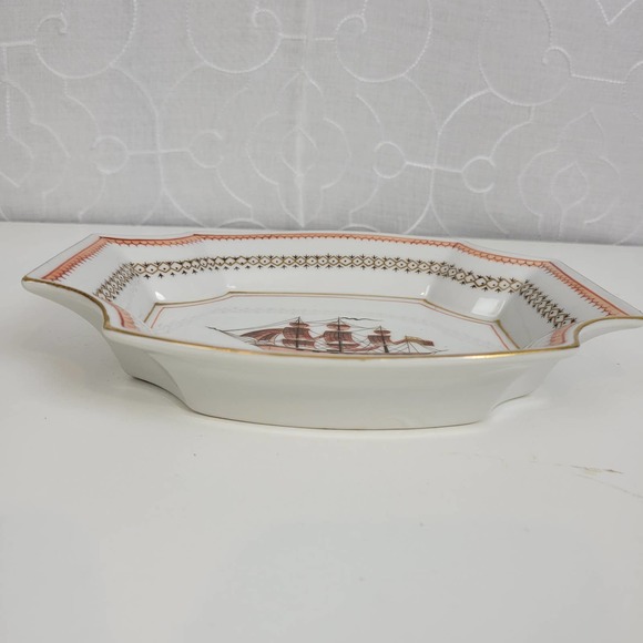 Isco Vintage Unbranded Home Kitchen Serving Dish Plate One Size White Sailboat - Picture 2 of 7